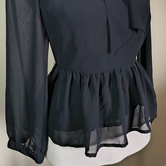 Sheer Bow Chiffon Blouse - Picture 4 of 6